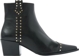 VIA VAI Kate Brandy zwarte enkellaarsjes - Dames - Cowboylaarzen - Zwart - 38 EU - Leer - Schoenen