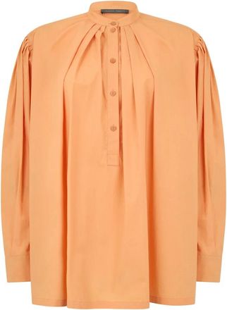Alberta Ferretti Blouse met klassieke plooien - Dames - Blouses - Roze - S - Katoen - Overhemden