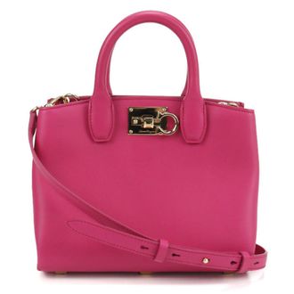 Ferragamo Gancini Pink Leather Tote Bag (Pre-Owned)