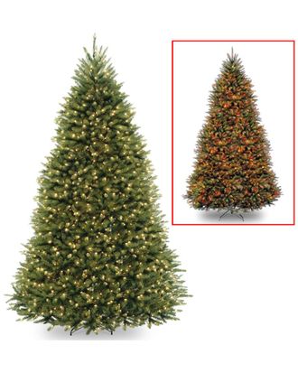 National Tree Company 10ft Dunhill Fir Hinged Tree with 1200 Low Voltage Lights