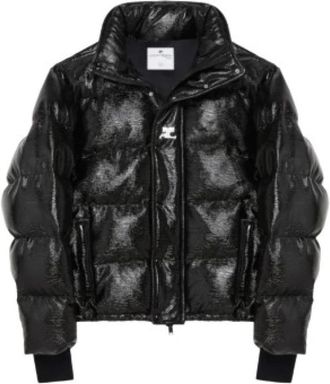 Courr&egrave;ges Doudoune Veste Vinyle - Dames - Winterjassen - Zwart - S - Jassen