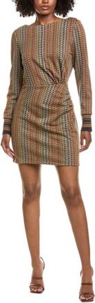 Ramy Brook Wheeler Geometric Metallic Stripe Dress In Dark Moss