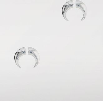 Marine Serre Kruisende Maan Oorbellen Zilver