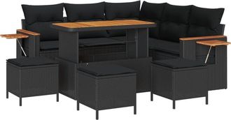 vidaXL Garden Sofa Set Manual 8 pcs Black and cream 100 x 100 x 71 cm Vidaxl