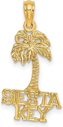 Diamond2Deal 14k Yellow Gold SIESTA KEY Palm Tree Charm Pendant