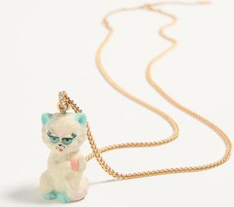 Valentino Garavani Collana Le Chat De La Maison In Metallo, Nylon E Cristalli Swarovski Donna ANTIQUE BRASS UNI