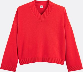 La Redoute Collections Trui met V-hals, wol-katoenmix