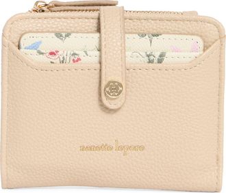 Nanette Lepore Faux Leather Bifold Wallet in Oatmeal /Boho Garden at Nordstrom Rack