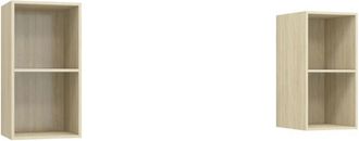 vidaXL Vidaxl - Muebles De Sal&oacute;n De Pared 2 Pzas Madera Ingenier&iacute;a Roble Sonoma