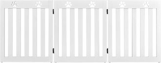 Costway Costway - Barrera De Seguridad Plegable Para Perros Mascotas Valla Protecci&oacute;n Para Habitaci&oacute;n Puerta Escalera (blanco, 3 Paneles)