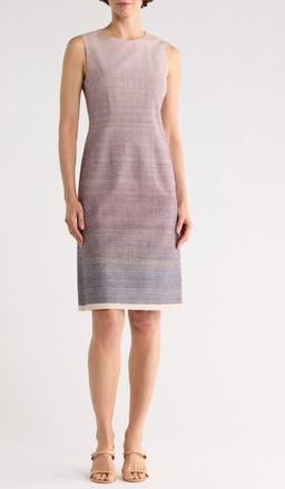 Lafayette 148 New York Ombre Sleeveless Silk Blend Sheath Dress in Violet Ash Multi at Nordstrom Rack