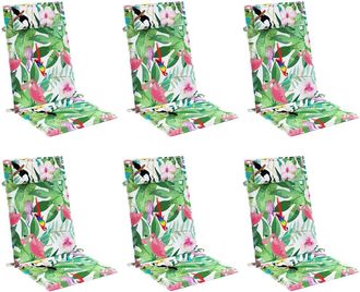 vidaXL Cojines De Silla Con Respaldo Alto 6 Uds Tela Oxford Multicolor Vidaxl