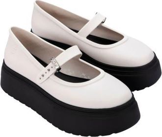 Melissa Soft Ballerina Platform Mary Jane in Black/white at Nordstrom, Size 10