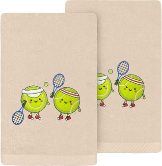 Linum Home Textiles 2-Pack Embroidered Hand Towel in Sand Tennis at Nordstrom Rack