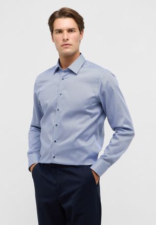 Eterna Langarmhemd ETERNA SLIM FIT, Herren, Gr. 44, Normalgr&ouml;ssen, blau, Twill, 100% Baumwolle, schmal, Manschette, Hemden Langarmhemd, NON IRON (b&uuml;gelfrei)