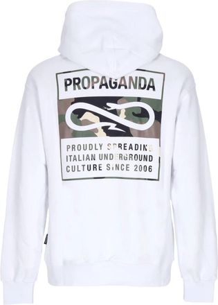PROPAGANDA Logo Label Witte Hoodie Lange Mouw - Heren - Hoodies - Wit - M - Katoen - Hoodies & sweatvesten
