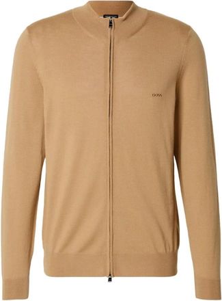HUGO BOSS Balonso L Vest - Heren - Vesten - Beige - 3XL - Wol - Truien & Vesten