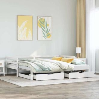 Berkfield Home Daybed with Trundle & Drawers without Mattress White 80x200 cm
