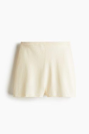 H&M Knitted Shorts in Cream at Nordstrom, Size Xx-Small