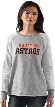 G-III 4Her by Carl Banks Womens G-III 4Her by Carl Banks Heather Gray Houston Astros Gridiron Raglan Pullover Sweatshirt at Nordstrom, Size Xx-Large