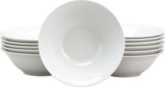 Gibson Home Noble Court 7 Inch Fine Ceramic Bowls 12 Piece Set in White at Nordstrom