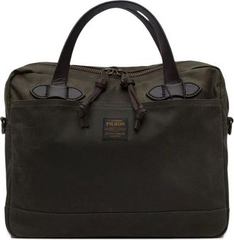 Filson logo-patch cotton shoulder bag - men - Cotton - One Size - Green