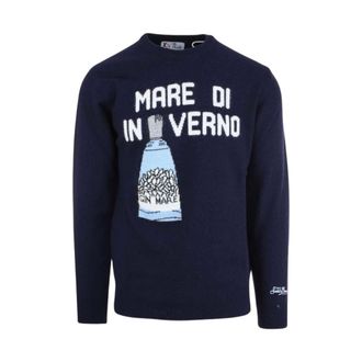 MC2 Saint Barth Round-neck Knitwear, male, Blue, Size: 2XL Maglione girocollo Heron