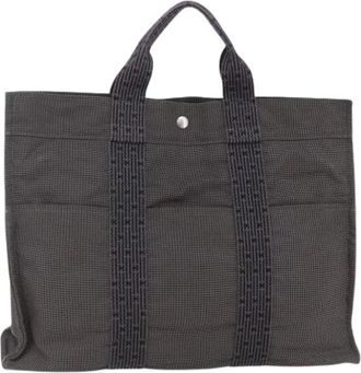 Herm&egrave;s Pre-owned Tote Bags, female, Gray, Size: ONE SIZE Pre-owned Vintage Canvas Tote Bag