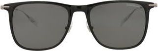 Montblanc 53mm Square Sunglasses in Black Ruthenium Grey at Nordstrom Rack