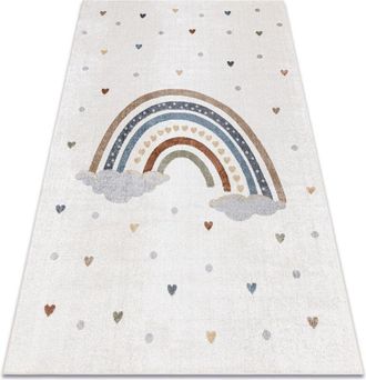 RugsX Alfombra Bono 724 Arco Iris, Coraz&oacute;n Crema / Gris Claro Multicolour 180x270 Cm