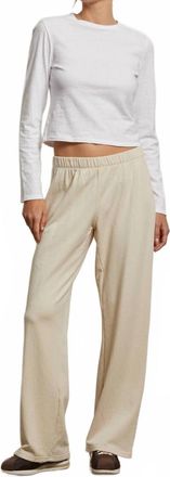 perfectwhitetee Nora French Terry Easy Pull On Pant In Sugar