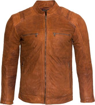 Infinity Leather Mens Buff Leather Racer Biker Jacket-Vienna