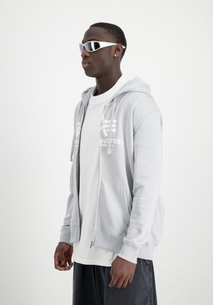Alpha Industries Hoodie ALPHA INDUSTRIES Basic Zip Hoodie BL PP, Herren, Gr. S, grau (pastel grau), Obermaterial: 80% Baumwolle, 20% Polyester, regular fit, Sweatshirt