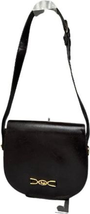 Celine Pre-owned Carriage Logo Schoudertas - Dames - Vintage Schoudertas - Zwart - ONE Size - Leer - Vintage