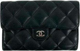 Chanel Pre-owned Vintage Portemonnee (bi-fold) - Dames - Vintage Accessoires - Zwart - ONE Size - Vintage
