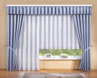 STICKEREIEN PLAUEN Gardine »Alena« Kräuselband 1 Stk. tlg. veredelt mit echter Plauener Spitze Stickerei