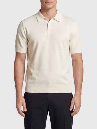 Dolce & Gabbana Polo a maniche corte in pura seta con colletto a coste