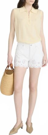 Frame Denim Eyelet Hang Short In White