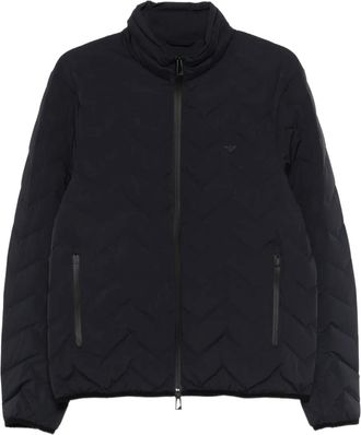 Emporio Armani zip-fastening jacket - men - Polyamide/Elastane/Polyamide/Elastane - 46 - Blue