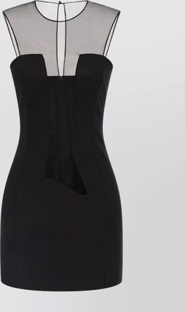 Nensi Dojaka mesh panel sleeveless fitted silhouette dress