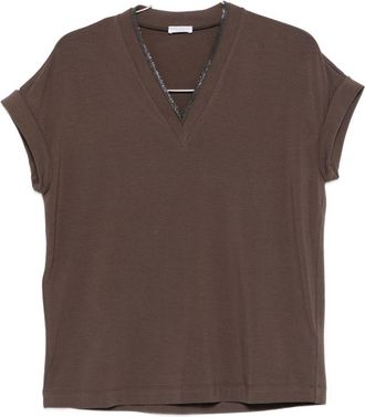 Brunello Cucinelli T Shirt Brunello Cucinelli in cotone con scollo a V