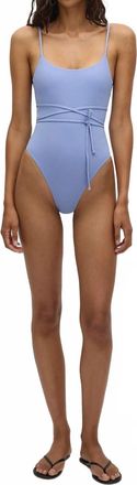 Faithfull The Brand Rei One Piece Swimsuit In Soft Blue