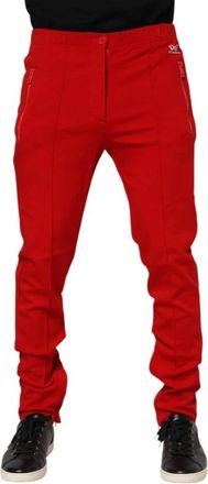 Dolce & Gabbana Luxe Logo Trekkoord Jogger Trainingsbroeken - Heren - Sweatpants - Rood - S - Nylon - Broeken