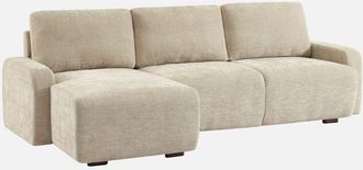 Sweeek Sof&aacute; Esquinero Izquierdo De Tela Liso, 3 Plazas