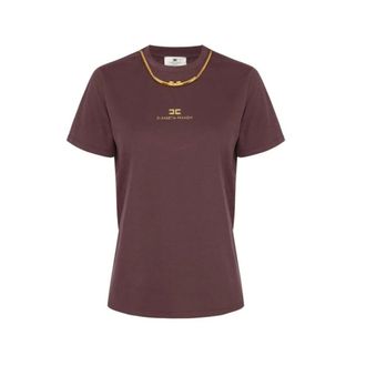 Elisabetta Franchi Cotton Jersey T-shirt with Necklace