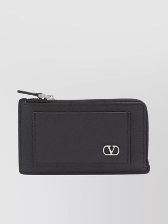 Valentino Garavani leather zip coin cardholder