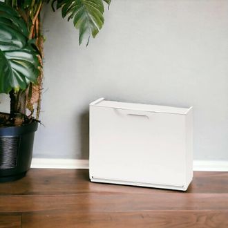 Dmora Estante De Zapatos Con 1 Puerta Con Sabor En Polipropileno, Gabinete Modular Interno O Externo, 100% Made In Italy, 51x18h40 Cm, Color Blanco, Con Emb
