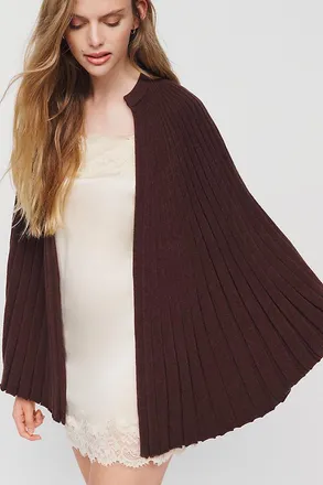 Mare Mare Ribbed Open Shawl Cardigan