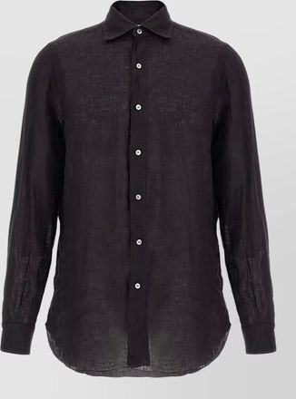Finamore linen long-sleeve shirt