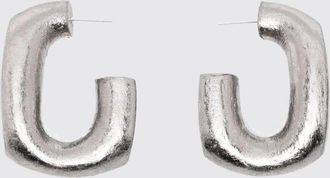 Monies Orecchini Monies in legno cromato con foglie dargento